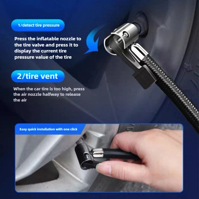 Single-cylinder Car Tire Air Compressor 12V Inflator Electric Pump with Pressure Gauge Portable Inflation Pump with LED Light - Image 3