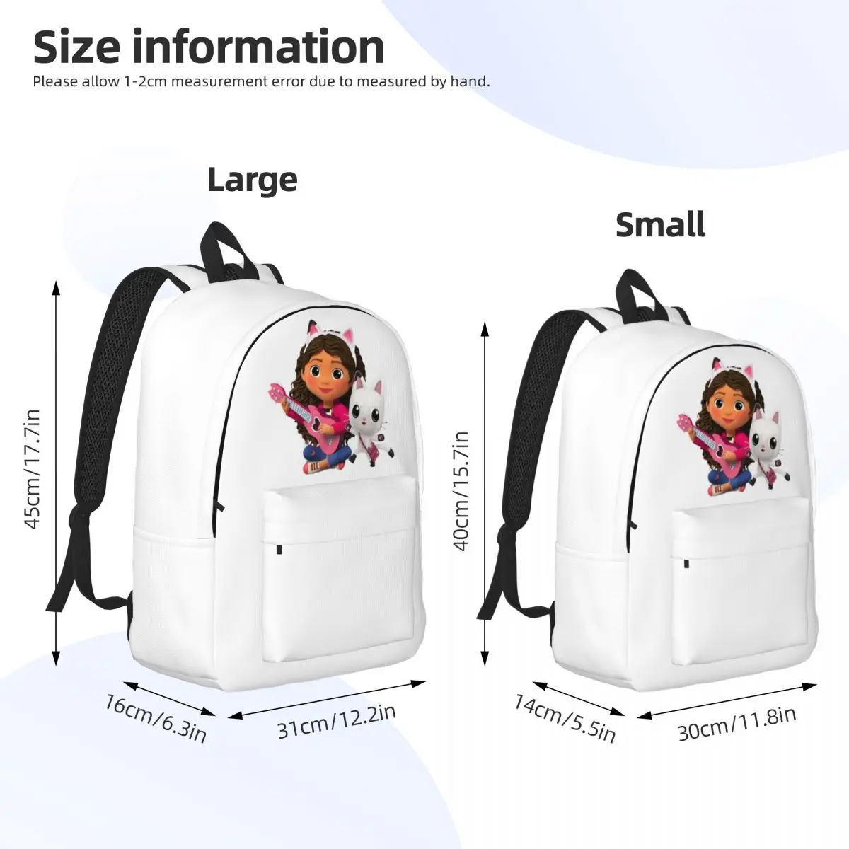 Gabby's Dollhouse Fashion Backpack Lightweight High School Hiking Travel Anime Daypack for Men Women College Shoulder Bag