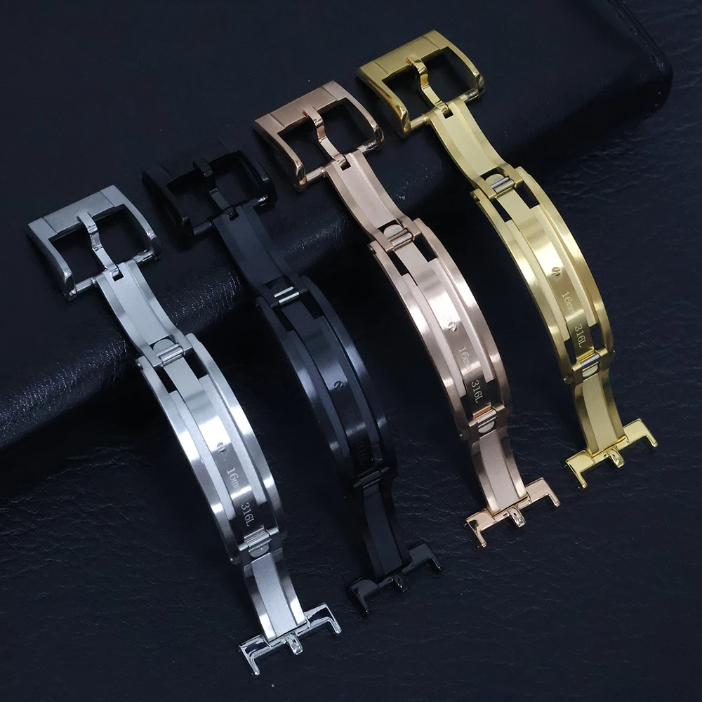 ل Delug 16 مللي متر 18 مللي متر 20 مللي متر الربيع نشر المشبك الكمال صالح ل رولكس كارتييه ساعة الأصلي استبدال حزام (استيك) ساعة المشبك