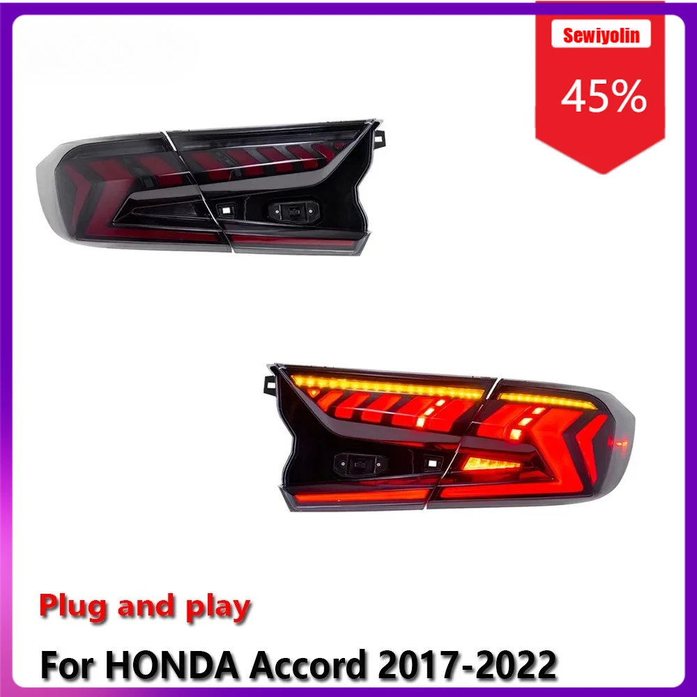 

Sewiyolin автомобильные светодиодные фонари задний фонарь в сборе для HONDA Accord 2017-2022 авто противотуманные DRL тормозной указатель поворота