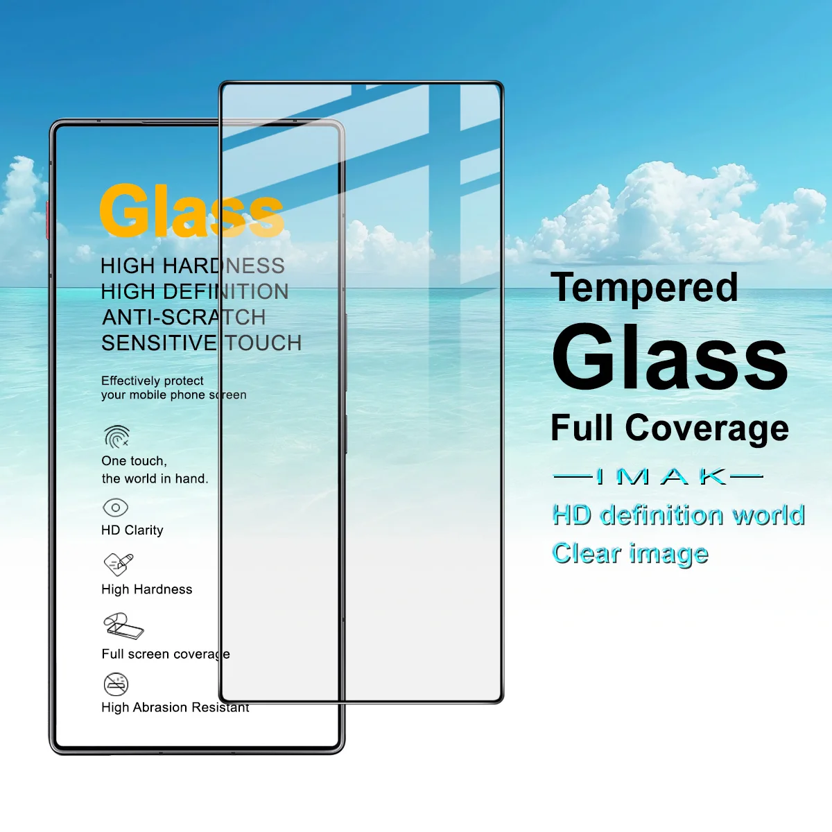IMAK Pro+ Tempered Glass for Red Magic 11 Air 5G Screen Protector Film Support Fingerprint