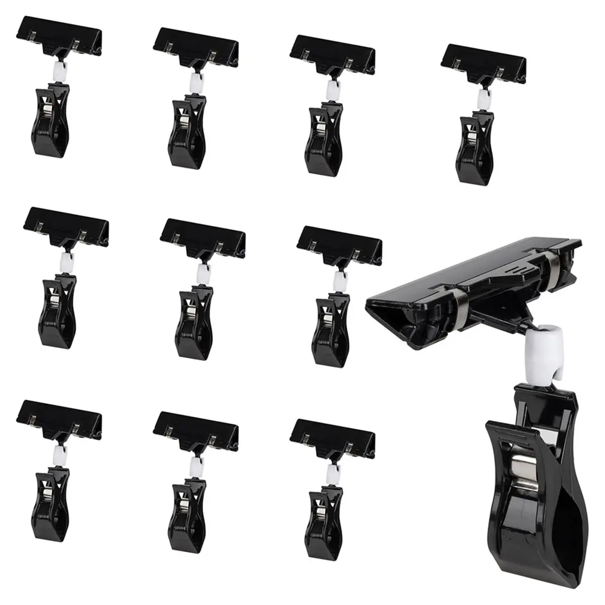 2026 NEW 30Pcs Plastic Sign Holder Clips Swivel Price Signs Clip, Rotatable Price Shelf Clips for Store Rack Merchandise