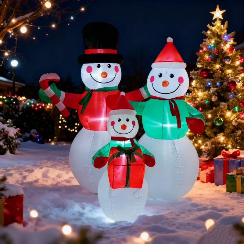 

1.8M Christmas Inflatables Snowman Outdoor Model Built-in Rotating LED Lights Indoor Outdoor Garden New Year Xmas Decoration