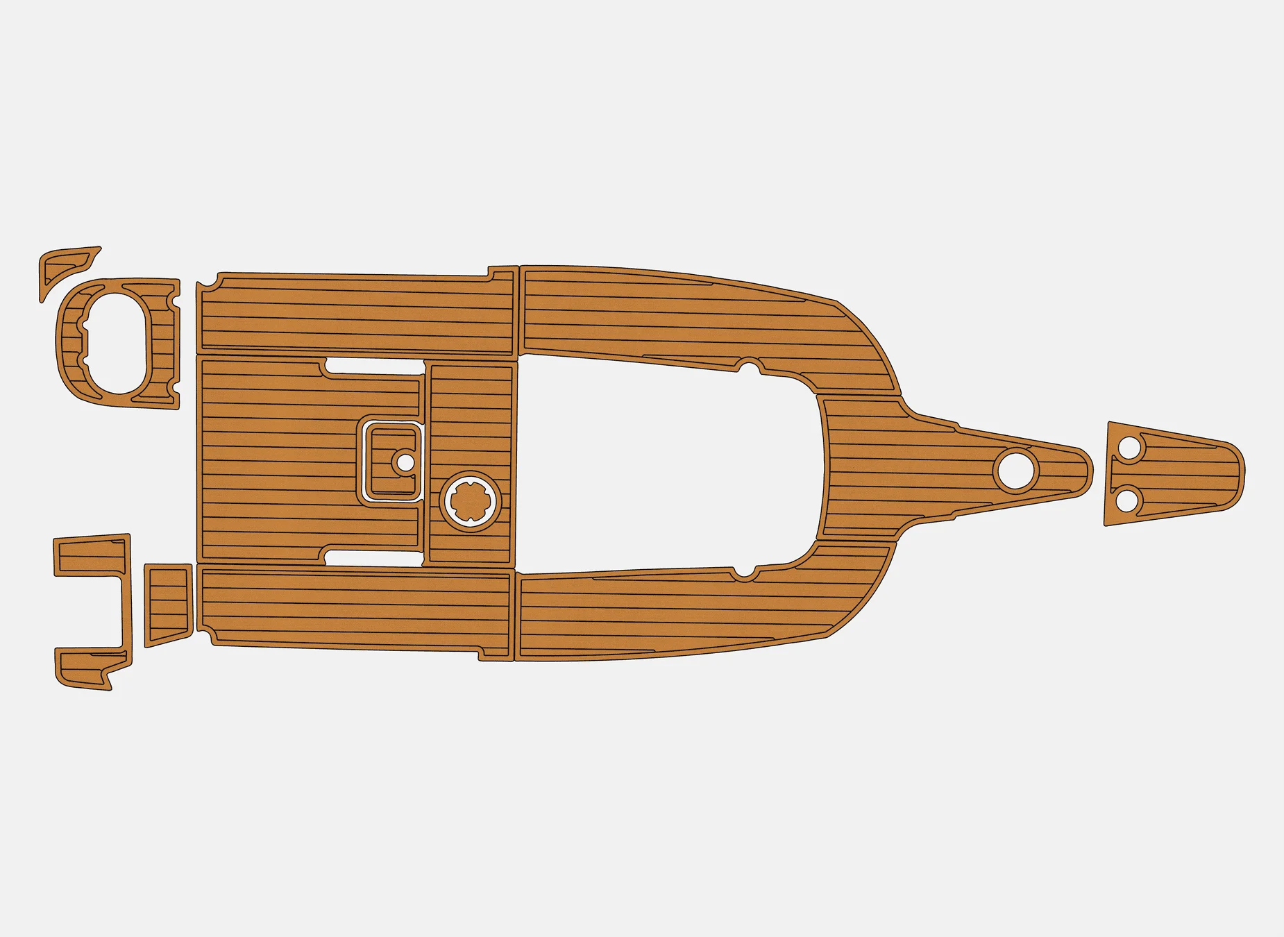 

Marine Faux Teak EVA Non-Slip Mat -2016 NauticStar 2302 Legacy Self-Adhesive 1/4" (6mm) Boat Deck Pad for Cockpit & Deck