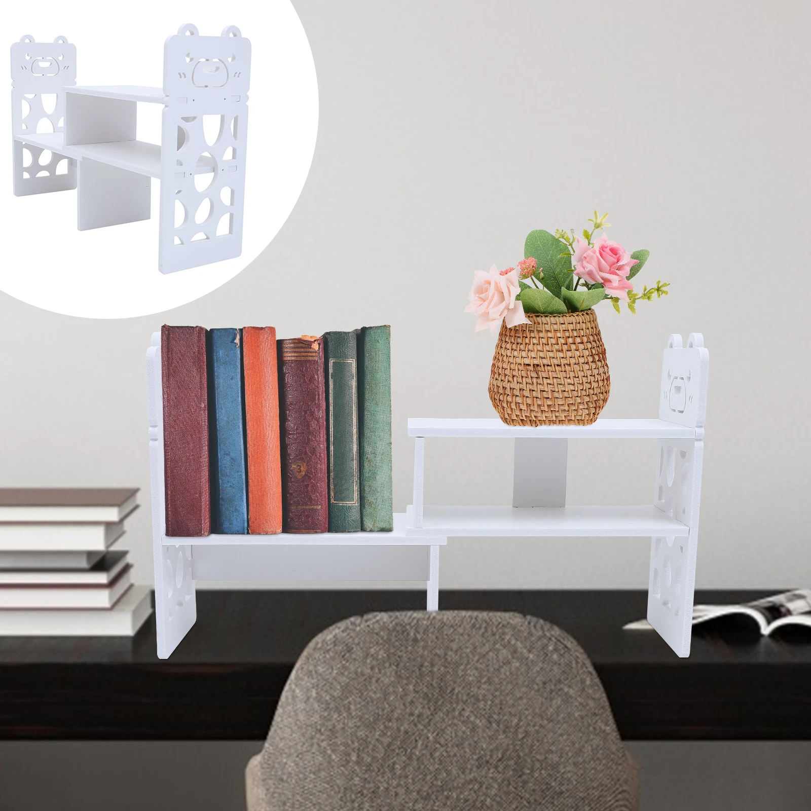 Small Bookshelf PVC Material Desk ganizer Kids Simple Shelving Storage Rack Bookcase Magazine Holder File St Folder Home Gift