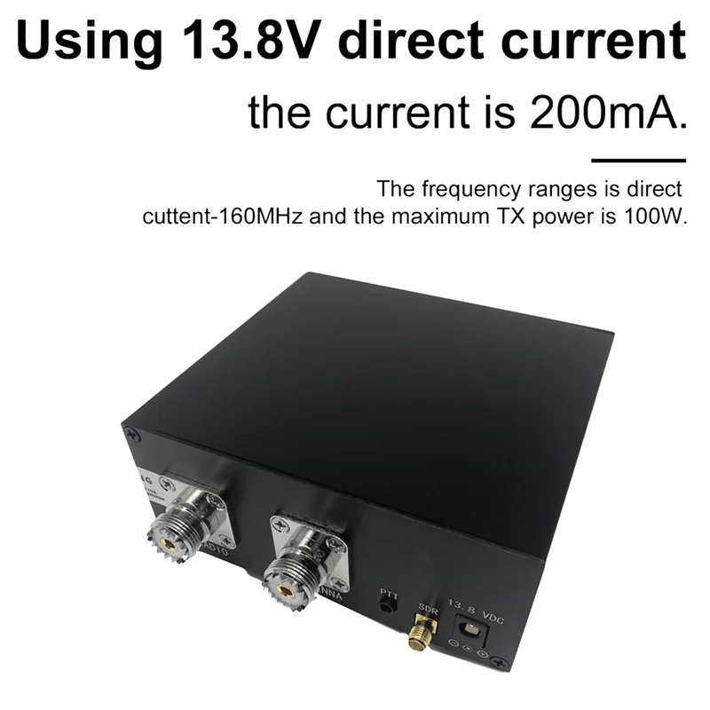 160MHz 100W Aluminium Portable SDR Transceivers Radio Switch Antenna Sharer Practical Signal Equipment TR Switch Box