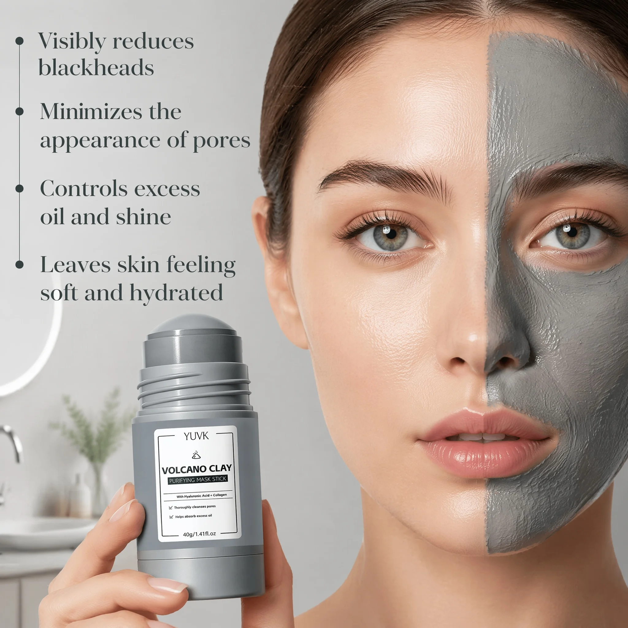 Bentonite Clay Mask - YUVK Masker Pembersih Pelembab Tanah Liat