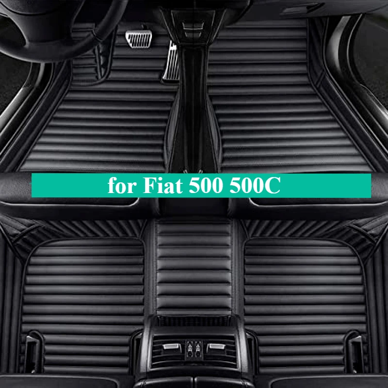 Custom car floor mat for Fiat 500 500C 2007-2019 Coche heavy duty all weather protection carplay accessoire voiture mats&carpets