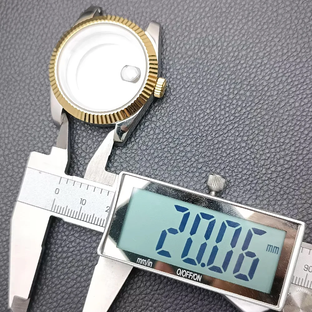 NH35 41 مللي متر ساعات رجالية عالية الجودة أجزاء فضية/ذهبية لحركة Nh34 Nh36 صندوق ساعات الياقوت مرآة لكامل الجسم