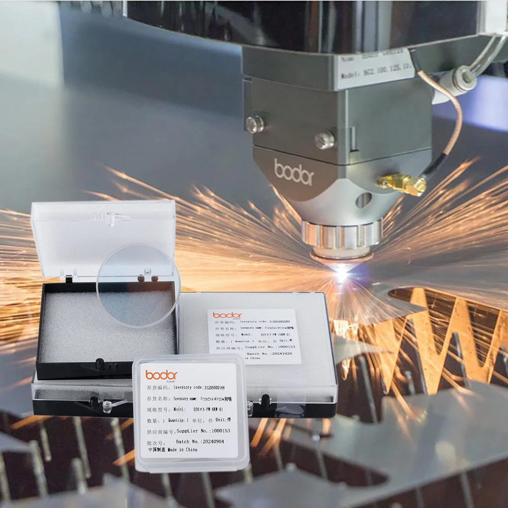 Ventanas protectoras láser Bodor originales 24,9x1,5 27,9x4,1 37x7 12KW 15KW 20KW gafas ópticas para cabezal de corte láser de fibra Bodor