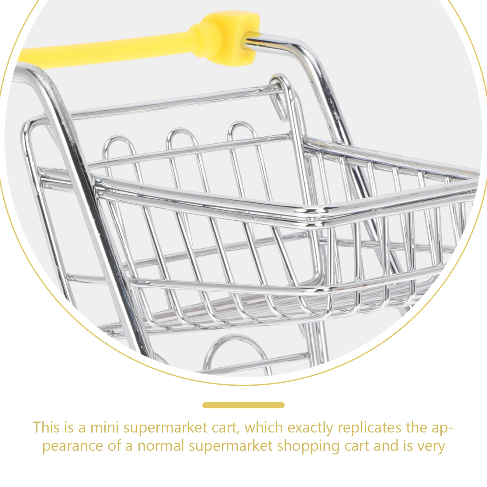 

Cute Mini Shopping Cart For Kids Desktop Toy Durable Supermarket Trolley Classic Style