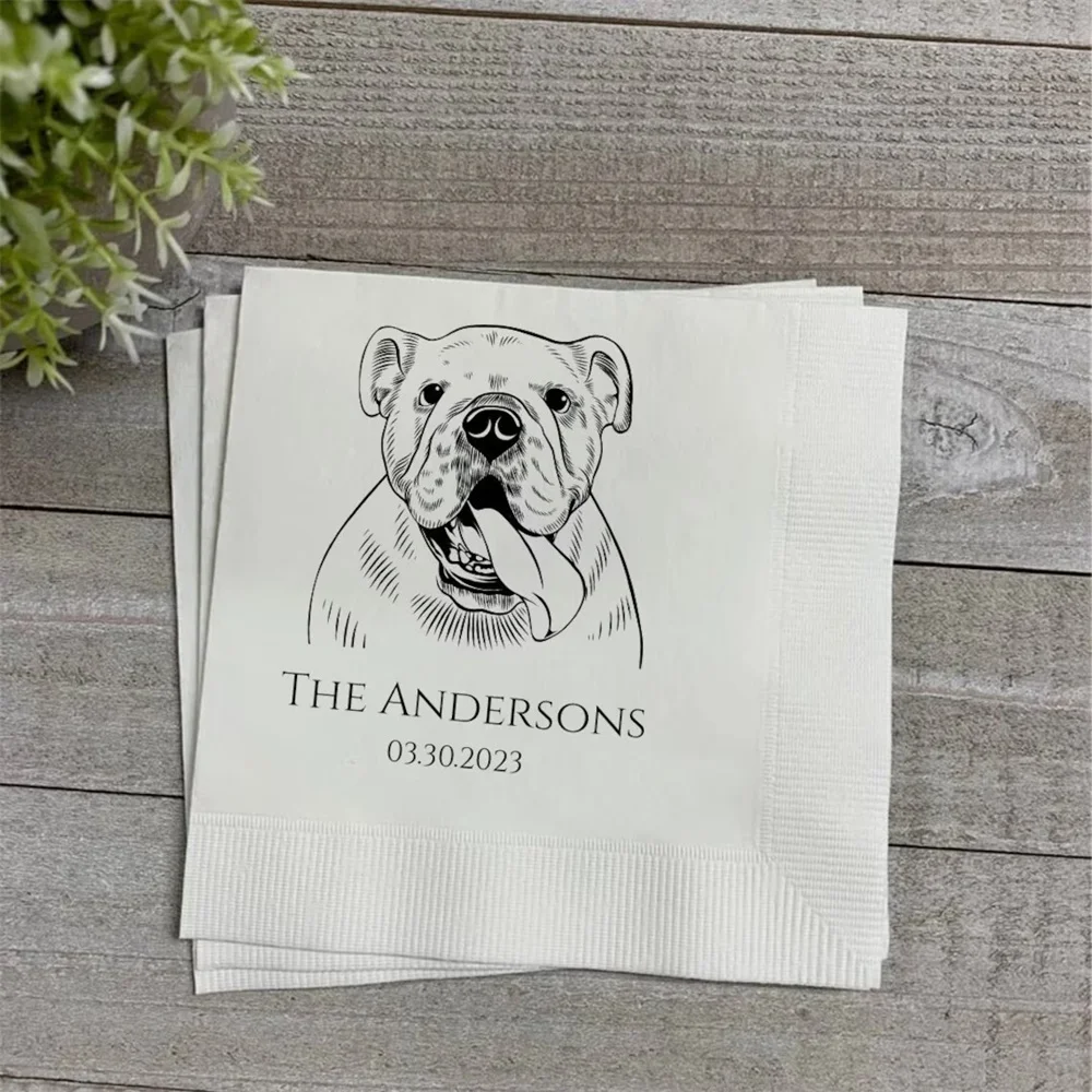 

Custom Illustrated Dog Wedding Napkins | Custom Pet Wedding Napkins | Custom Paper Napkins | Custom Engagement Napkins |Personal