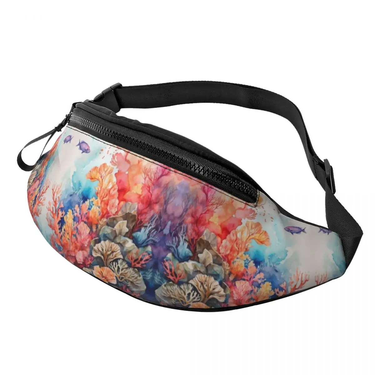 Custom Fashion Ocean Sea Turtle Fanny Pack for Travel Hiking Women Men Crossbody Waist Bag Phone Money Pouch