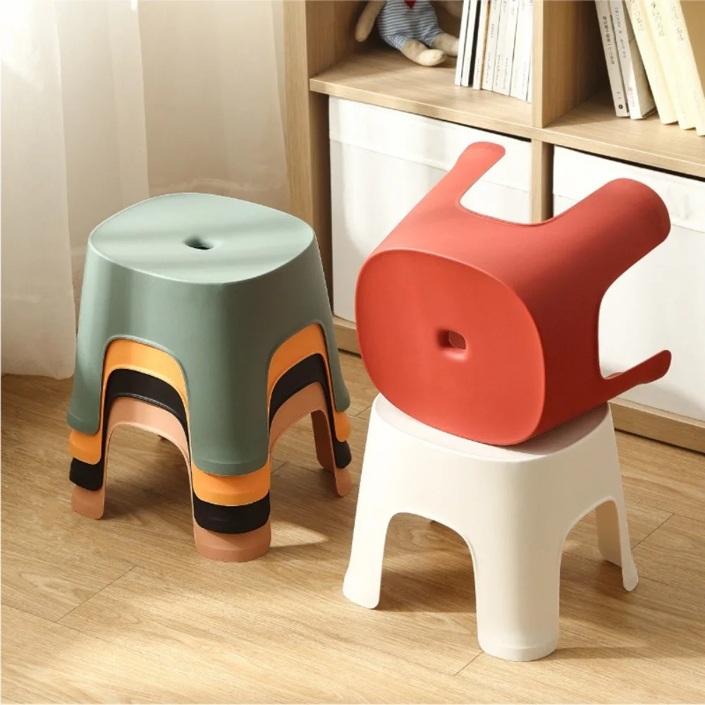 

Plastic Bathroom Bath Stool Non-slip Colorful Shoe Changing Stool Stackable Thickened Row Foot Stool Bathroom/Living Room