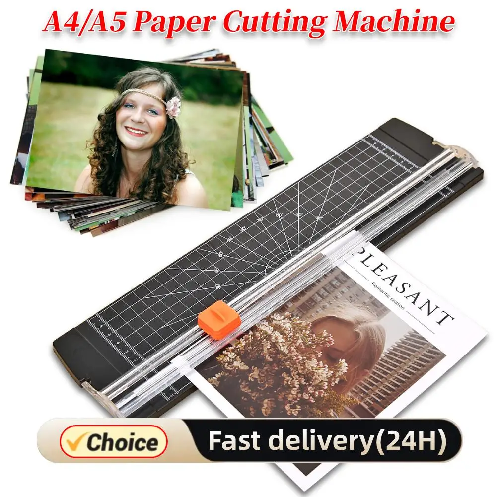 A4/A5 양방향 커팅 페이퍼 커터(종이 트리머용 풀아웃 눈금자 포함) 스크랩북 경량 커팅 매트 기계
