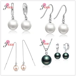 Elegant 925 Sterling Silver Pearl Drop Earrings For Women Girl Trendy Gifts Party Dangle Earings Brincos