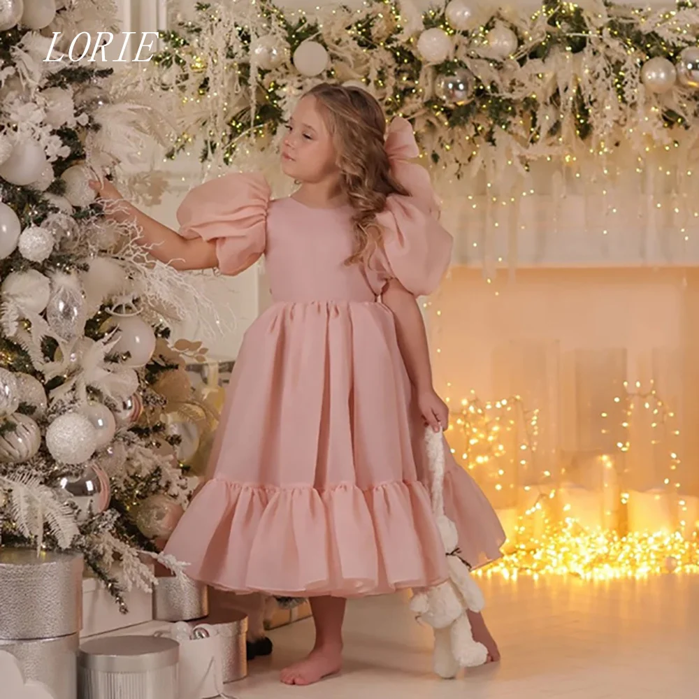 

LORIE розовое милое платье трапециевидной формы для девочек, тюлевые платья для маленьких девочек, платья с пышными рукавами, подарок на день рождения по индивидуальному заказу 2026