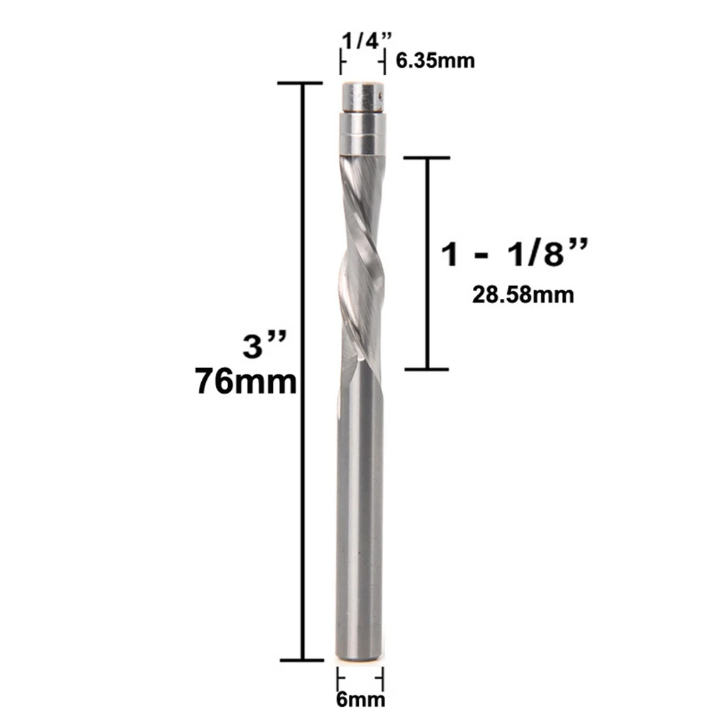 1 pz Compressione A Filo Trim In Metallo Duro A Spirale Router Bit Miilling Cutter 6.35mm/6mm Gambo Per Il Taglio MDF Compensato di Plastica