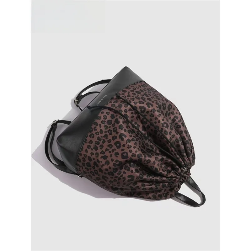 Mochila de Mujer con Estampado de Leopardo de an Capacidad, Moderna, ra, con Cordón, Diseño Simple, Marca URBBB LIANG