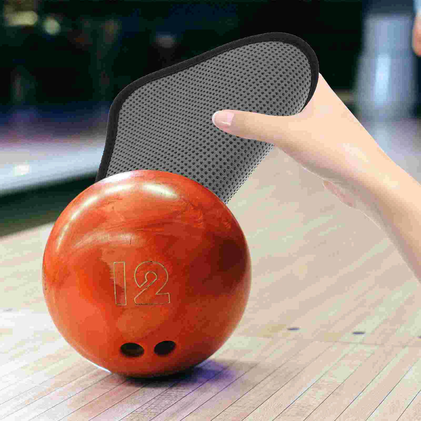 Asciugamano da bowling Panno per pulizia Tampone antiscivolo Impugnatura in microfibra (nero puro) Palla per lucidatura Cuscino per pulizia Sfere epossidiche