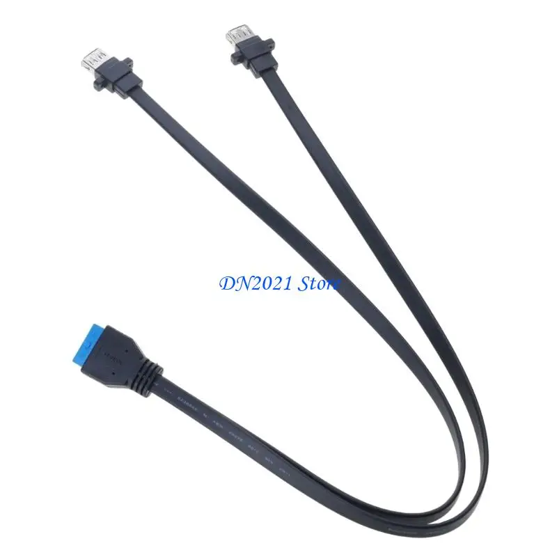 F3KE Flat USB Cable USB3.0 Faceplate Cable for Improved Airflows in Case USB 19pin