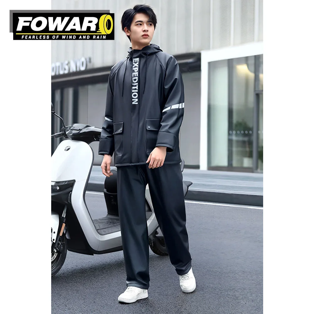 

New Outdoor Night Reflective Off-road Motorcycle Raincoat Set Waterproof And Wear-resistant Raincoat Split Style Rain Pants Set