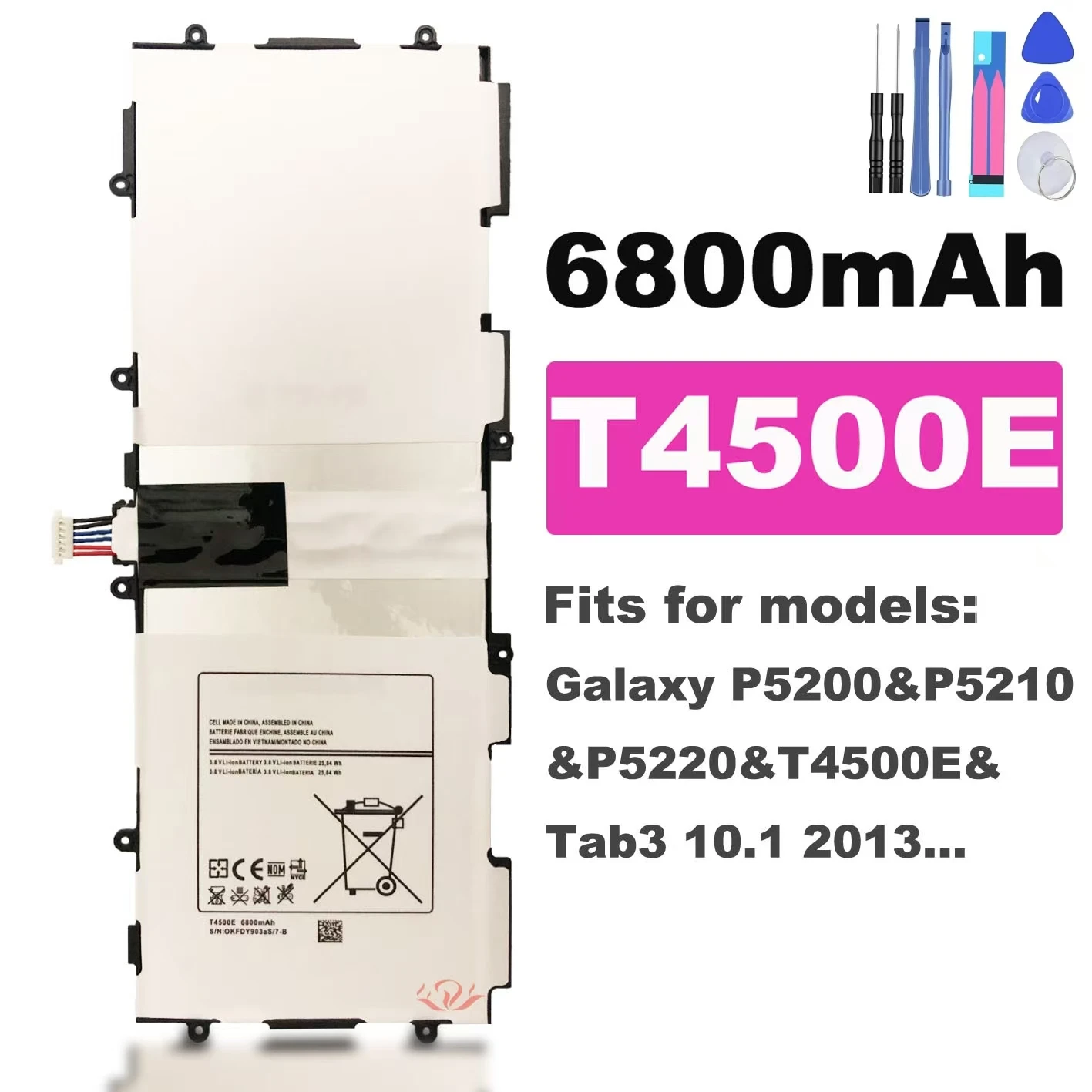 For Samsung Tablet T4500E Tab3 10.1 2013 Battery P5200 Battery P5210,Battery Replacement,Send Tool