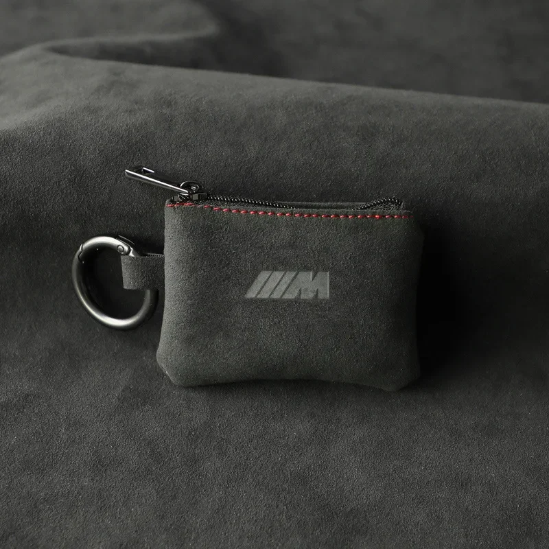 

Multifunctional Alcantara Flip Leather Key Bag Zip-Up Storage Protection Against Loss For BMW M-Series Vehicles