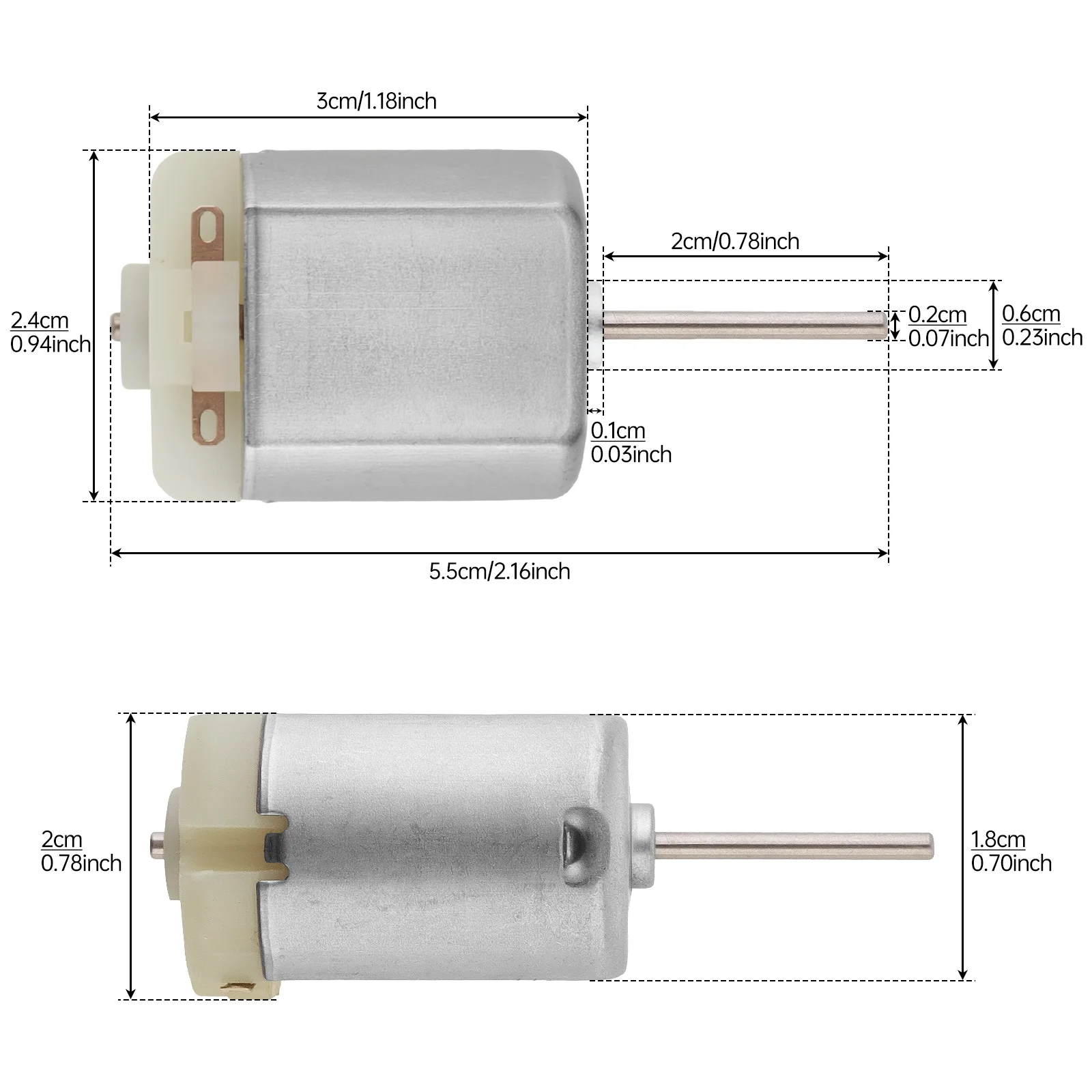 F280 DC Motor 12V 14000RPM Mini Motor High Speed Micro Motor for DIY Projects, Remote Control Cars, Mini Fans,
