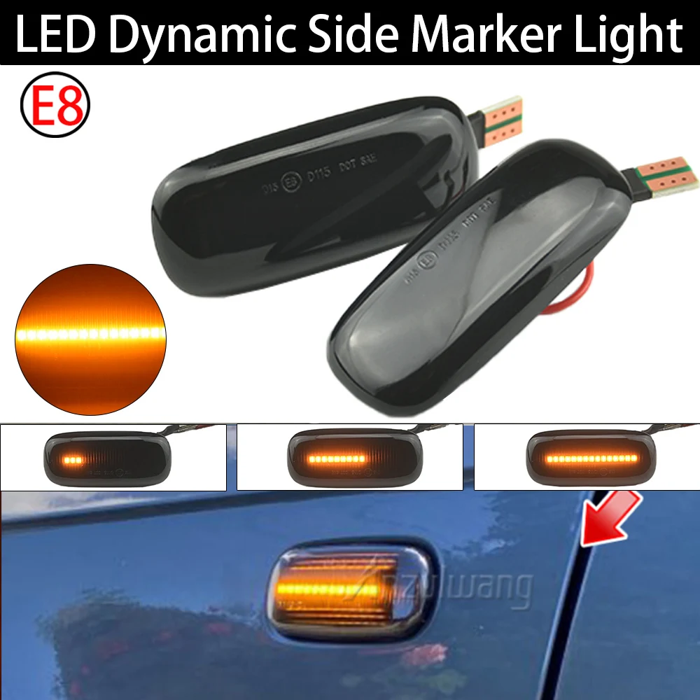 For Audi A2 A3 8L A4 B5 A6 4B C5 A8 4D TT 8N Led Dynamic Side Marker Turn Signal Light moving Sequential Blinker Light 2Pcs