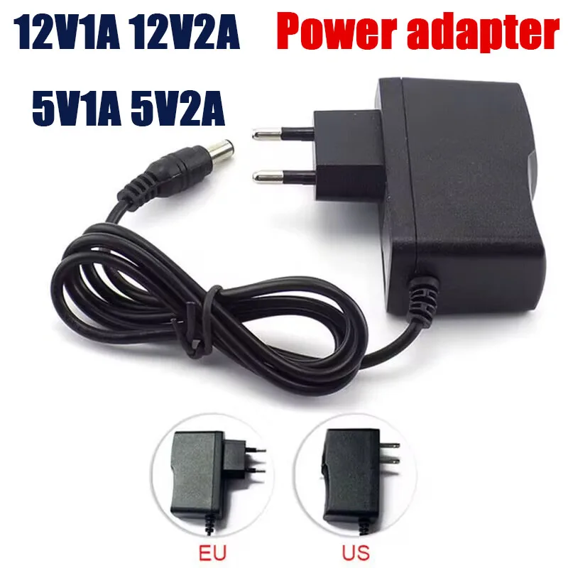 AC 110-240V DC12V 1A Power supply Adapter 5V 2A EU US Plug Universal Power Supply Charger Adapter For LED Light Strips