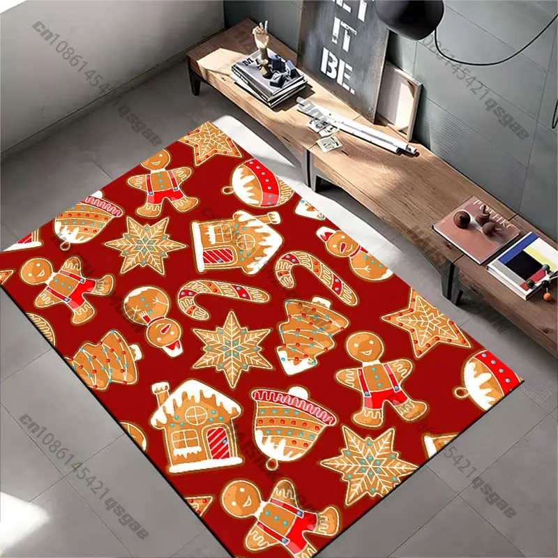 Festliche Lebkuchen-Feiertagsleckereien, Teppich, Yoga, Wohnzimmer, Raumdekoration, Krabbelmatte für Kinder, Fußmatte, Teppich, Spielmatte