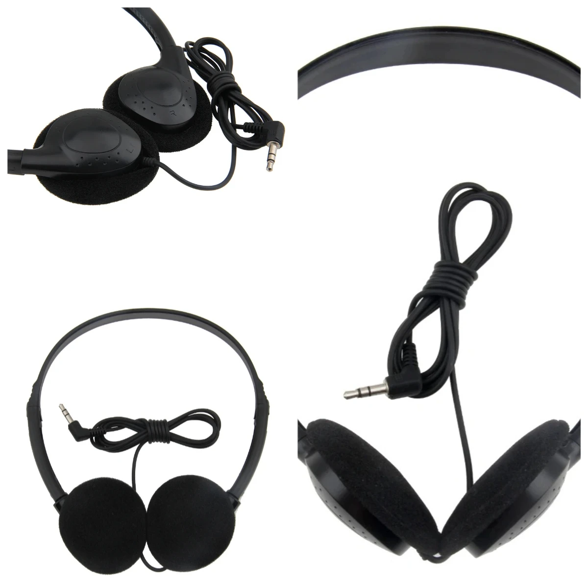 

50pcs 3.5mm Wired Computer Headphone Portable Stereo Music Gaming Headset without Microphone Sports Earphone