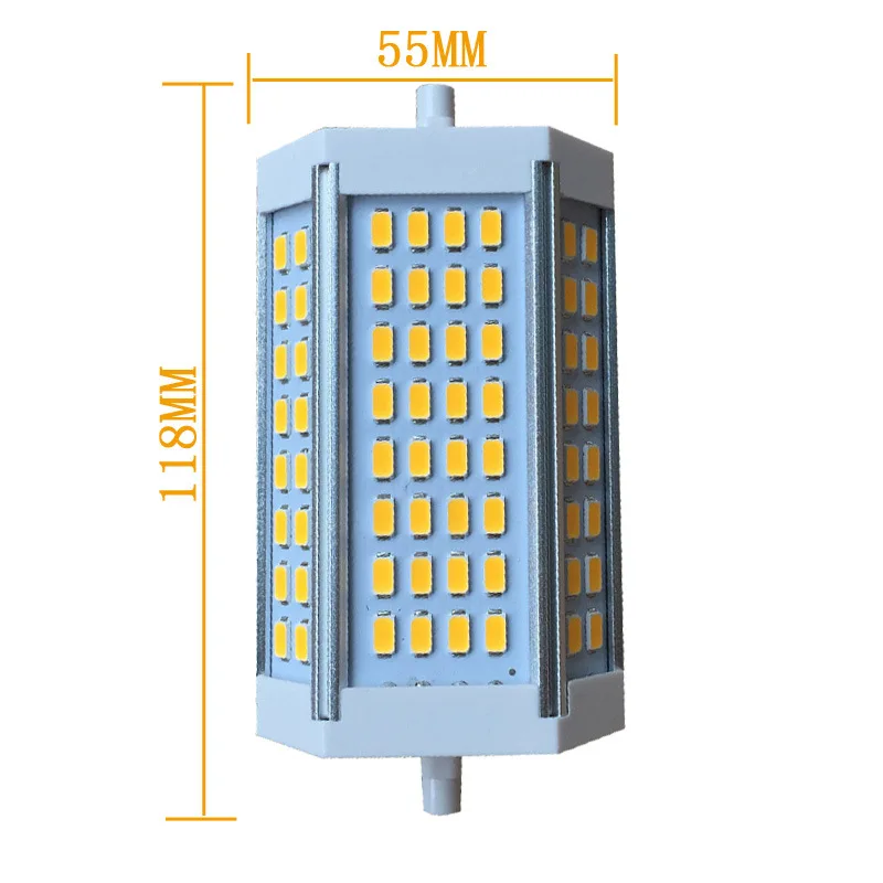 R7S LED 30W 118mm ยาว110V/220V ลดแสงการกระจายความร้อนของแหล่งจ่ายไฟเป็นอลูมิเนียมหนา