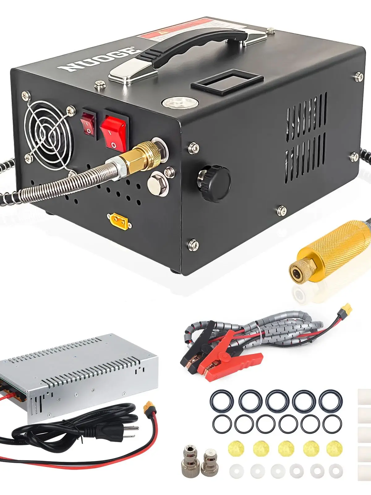 4500Psi 30Mbar Draagbare PCP Luchtcompressor Pomp 12VDC/110V Power Olie/Water-Gratis Hogedruk duiken Fles - afbeelding 2
