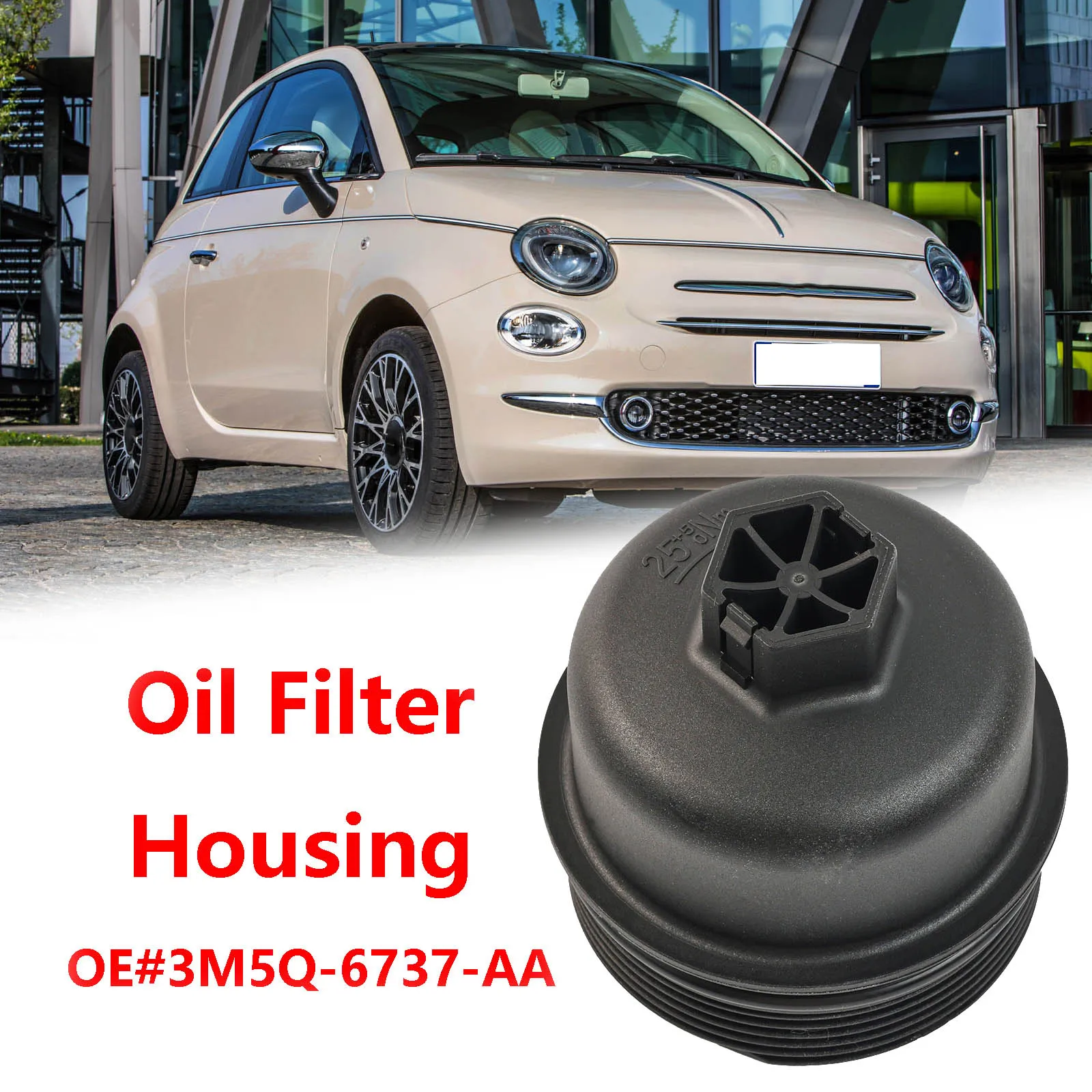 Oil Filter Housing Cover Cap Black For Fiat Ducato Punto Grande Punto Doblo Fiorino Tipo 500 Siena Scudo 3M5Q-6737-AA 1303477