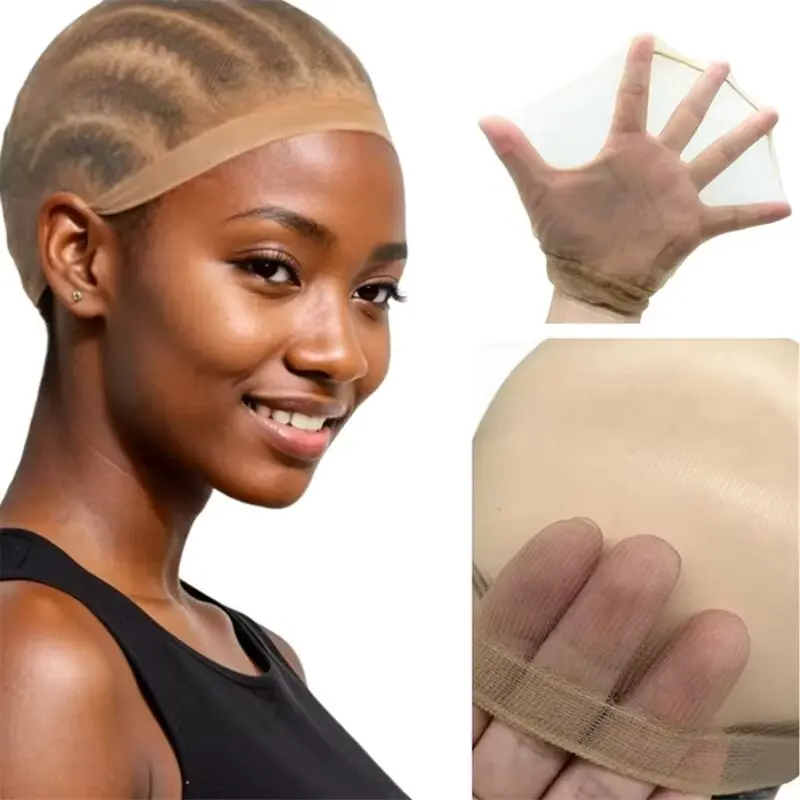 

4 Pcs HD Wig Caps for Women Thin and Transparent Wig Cap for Wig Breathable High-Elastic Stretchy Skinlike Nude Caps