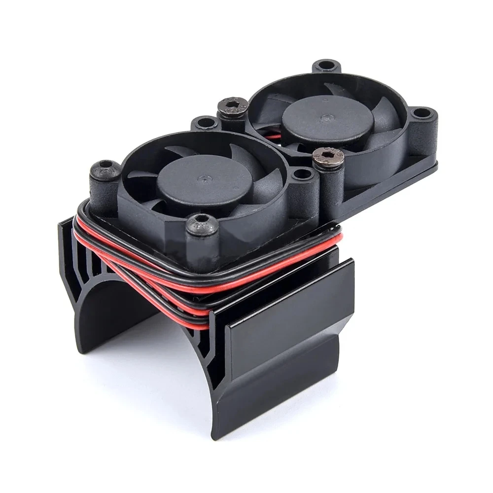 Red, black, silver aluminum alloy dual fan radiator