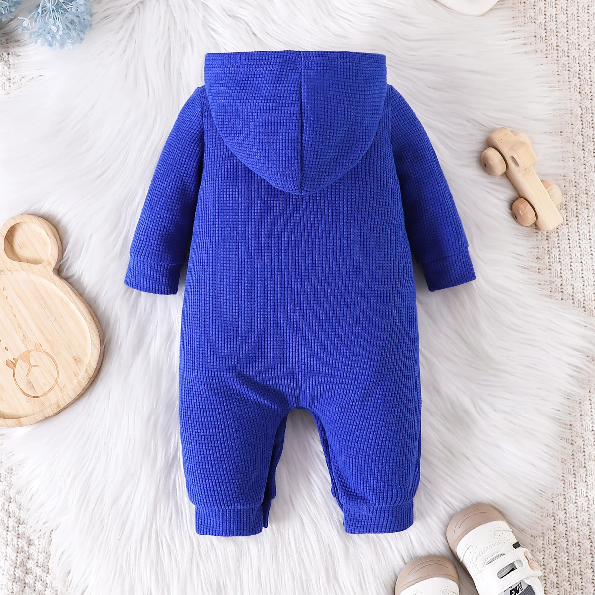 Girls Spring Autumn Casual Letter Print Hooded Gingham Onesie Baby Romper Outfit Comfortable Clothing for Toddlers