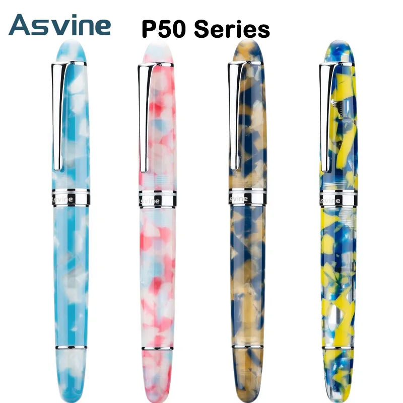 

Asvine P50 Piston Acrylic Fountain Pen Bock / Asvine EF/F/M Writing Business Calligraphy Pen Stationery School Office Supplies