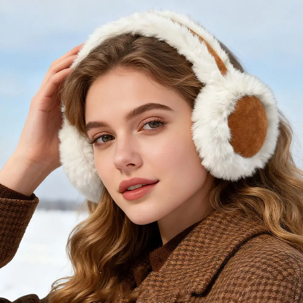 مريحة غطاء الأذن الجلد المدبوغ غطاء للأذنين للطي رشاقته طوي غطاء للأذن إيرفلاب الأذن تدفئة الأذن يفشل الإناث