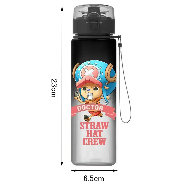 560ml One Piece Anime Figure Water Cup Child Plastic Cup Luffy Chopper Zoro Cartoon Pattern Drinking Kettle Portable Water Cup