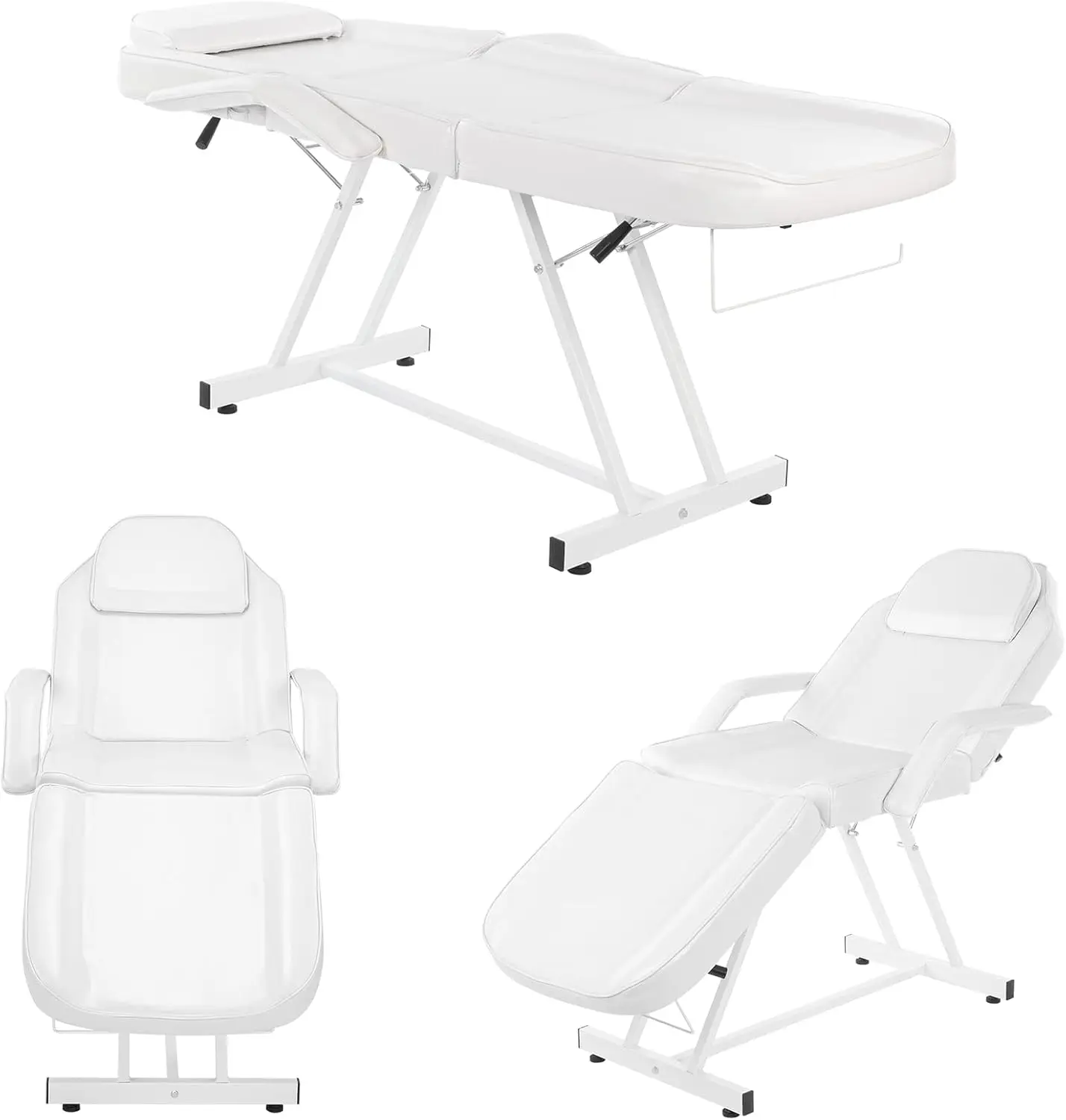 Massage Salon Tattoo Chair Esthetician Bed with Hydraulic Stool,Multi-Purpose 3-Section Facial Bed Table, Adjustable Beauty