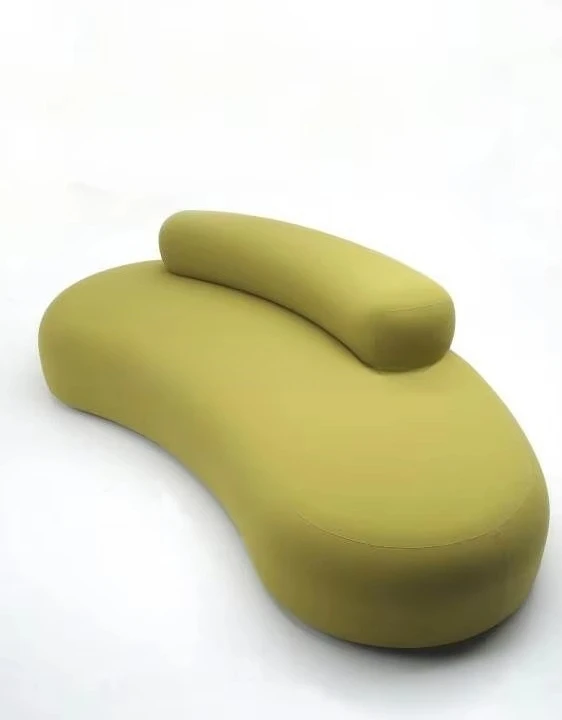 # Sofá Arc Bubble Rock de Tela Color Crema, Terciopelo, para Sala de Estar, Hogar, Apartamento, Hotel