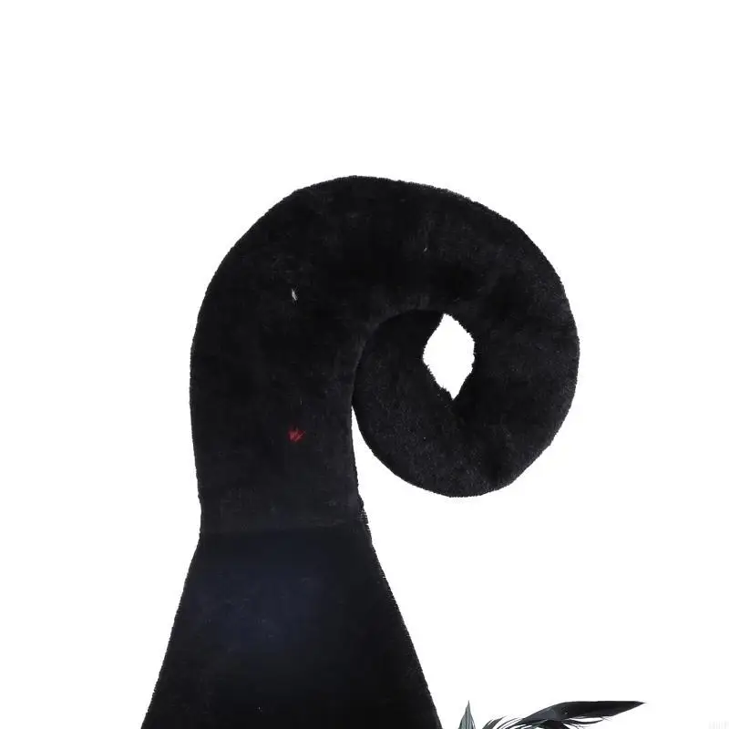 Retro Pointed Hat Black Halloween Hat Horned Witch Hat for Family Gatherings