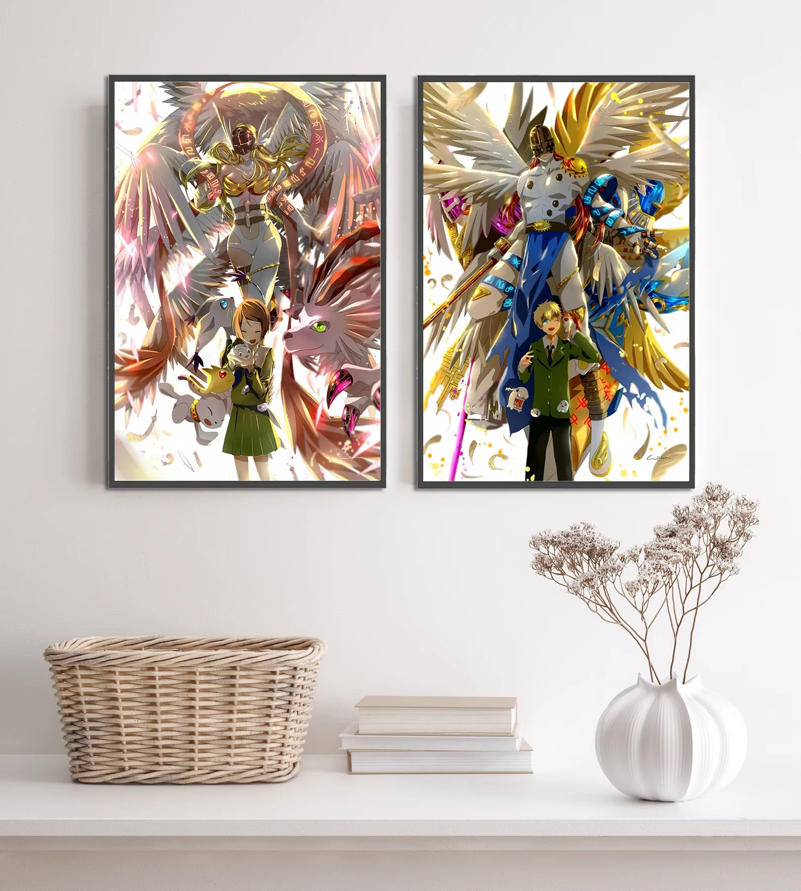 Digital Monster Japanese Anime Self-adhesive Poster Stickers Wallpaper Decor Kid Gift Figures Home Decoration Painting Wall