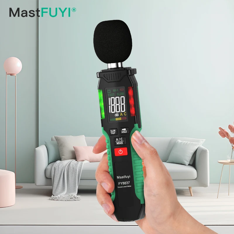 

MASTFUYI FY8837 Sound Level Meter Portable Decibel Meter A/C-Weighted Noise Detector 30-130DB Mini Decibel Monitoring Device