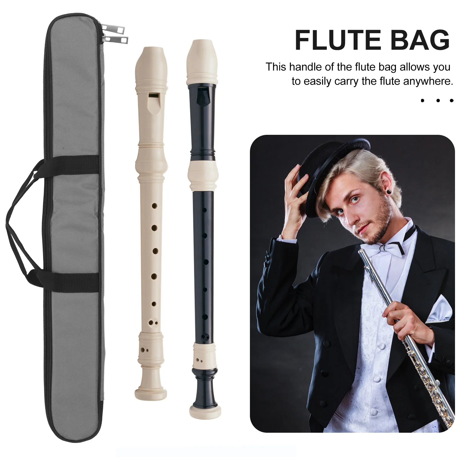 Bamboo Flute Bag Carrying Case Storage Pouches Carrier Instrument Organizer Protective Portable