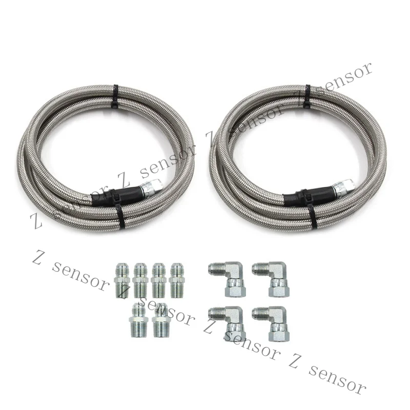 RRR+ 52& Stainless Braided Transmission Cooler Hose Lines for Chevy TH350 700R4 TH400 view 2