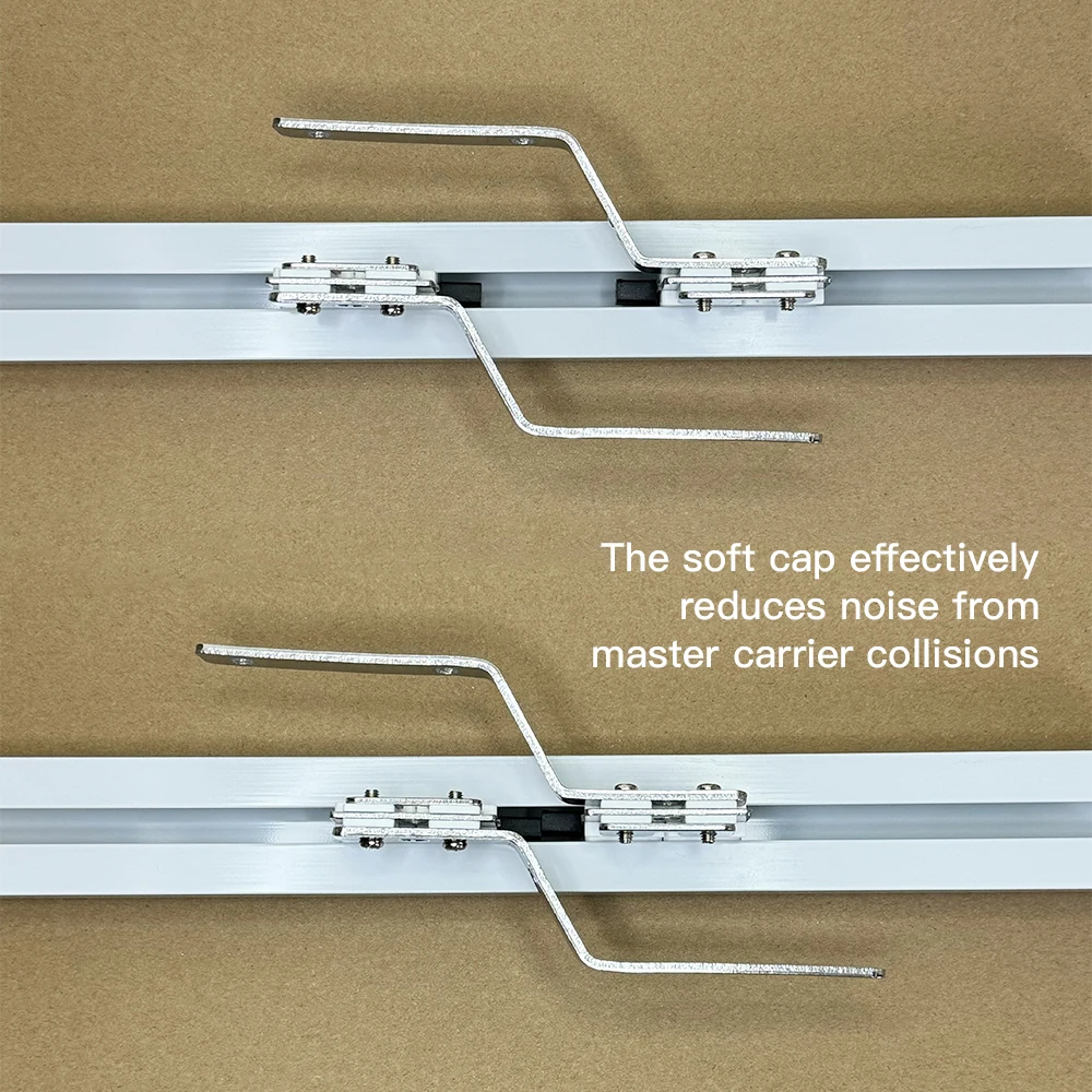 2 PCS Master Carrier with Soft Cap for Noise Reduction Appplicable to Motorized Somfy Curtain Track Matched with 10.5mm Belt